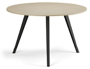 Konferenčný stôl PRIMO ZEN, priemer 120 cm, čierna podnož, breza