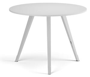 Konferenčný stôl PRIMO ZEN, priemer 100 cm, biela podnož, biela