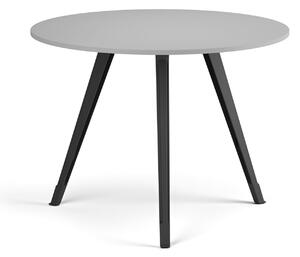 Konferenčný stôl PRIMO ZEN, priemer 100 cm, čierna podnož, sivá