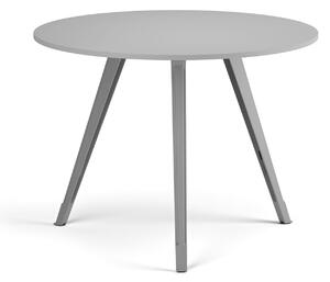 Konferenčný stôl PRIMO ZEN, priemer 100 cm, sivostrieborná podnož, sivá