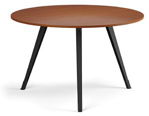 Konferenčný stôl PRIMO ZEN, priemer 120 cm, čierna podnož, čerešňa