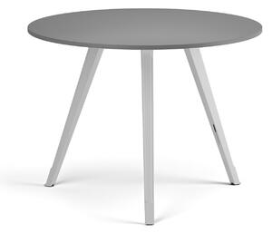 Konferenčný stôl PRIMO ZEN, priemer 100 cm, biela podnož, grafit