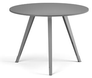 Konferenčný stôl PRIMO ZEN, priemer 100 cm, sivostrieborná podnož, grafit
