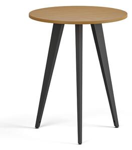 Konferenčný stôl PRIMO VIBE, priemer 60 cm, čierna podnož, buk