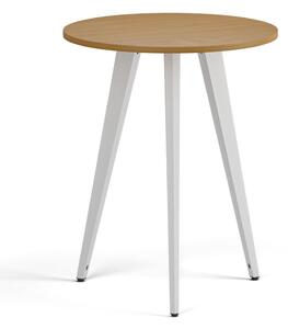 Konferenčný stôl PRIMO VIBE, priemer 60 cm, biela podnož, buk