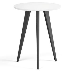 Konferenčný stôl PRIMO VIBE, priemer 60 cm, čierna podnož, biela