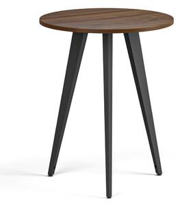 Konferenčný stôl PRIMO VIBE, priemer 60 cm, čierna podnož, orech