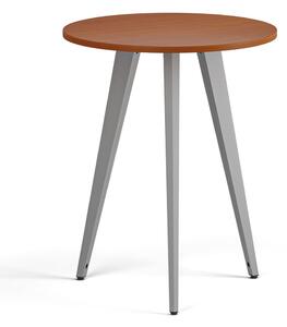 Konferenčný stôl PRIMO VIBE, priemer 60 cm, sivostrieborná podnož, čerešňa