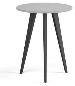 Konferenčný stôl PRIMO VIBE, priemer 60 cm, čierna podnož, sivá