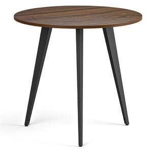 Konferenčný stôl PRIMO VIBE, priemer 80 cm, čierna podnož, orech