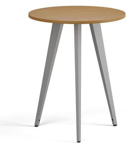 Konferenčný stôl PRIMO VIBE, priemer 60 cm, sivostrieborná podnož, buk