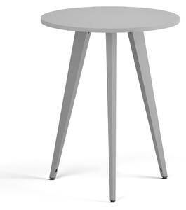 Konferenčný stôl PRIMO VIBE, priemer 60 cm, sivostrieborná podnož, sivá