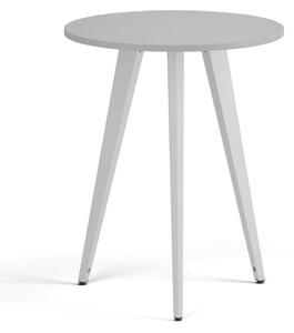 Konferenčný stôl PRIMO VIBE, priemer 60 cm, biela podnož, sivá