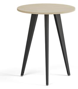 Konferenčný stôl PRIMO VIBE, priemer 60 cm, čierna podnož, breza