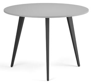 Konferenčný stôl PRIMO VIBE, priemer 100 cm, čierna podnož, sivá