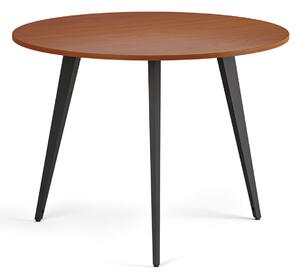 Konferenčný stôl PRIMO VIBE, priemer 100 cm, čierna podnož, čerešňa
