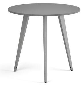 Konferenčný stôl PRIMO VIBE, priemer 80 cm, sivostrieborná podnož, grafit