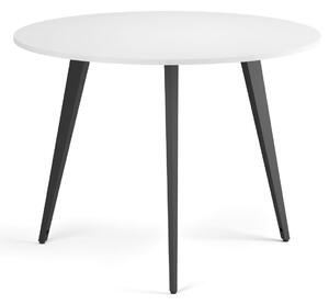 Konferenčný stôl PRIMO VIBE, priemer 100 cm, čierna podnož, biela