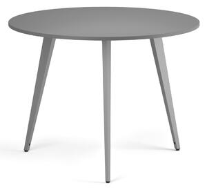 Konferenčný stôl PRIMO VIBE, priemer 100 cm, sivostrieborná podnož, grafit