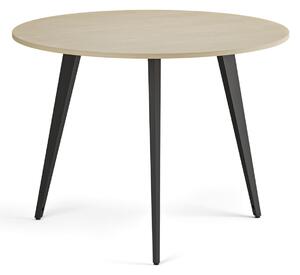 Konferenčný stôl PRIMO VIBE, priemer 100 cm, čierna podnož, breza