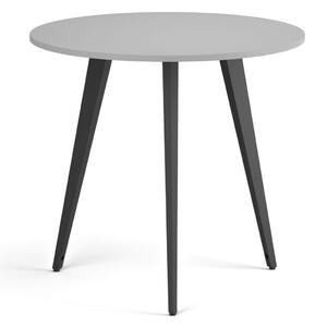 Konferenčný stôl PRIMO VIBE, priemer 80 cm, čierna podnož, sivá