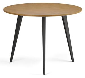 Konferenčný stôl PRIMO VIBE, priemer 100 cm, čierna podnož, buk