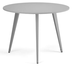 Konferenčný stôl PRIMO VIBE, priemer 100 cm, sivostrieborná podnož, sivá
