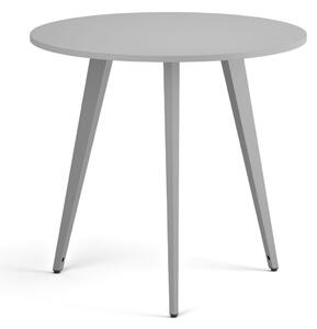 Konferenčný stôl PRIMO VIBE, priemer 80 cm, sivostrieborná podnož, sivá