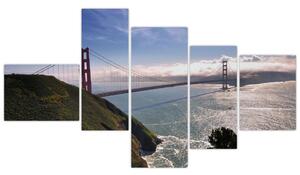 Golden Gate Bridge - moderné obrazy (Obraz 150x85cm)