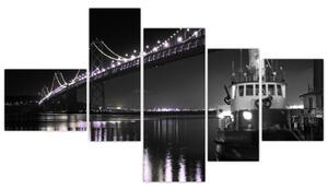 Nočný most - obraz (Obraz 150x85cm)