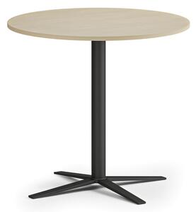 Konferenčný stolík AURA, priemer 60 cm, čierna podnož, breza