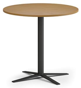 Konferenčný stolík AURA, priemer 60 cm, čierna podnož, buk