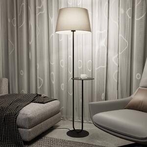 Hotelová stojacia lampa, béžová/čierna, výška 150 cm, látka/kov, Čierna, Obývacia izba / jedáleň, kov, Moderný, Stojaca lampa