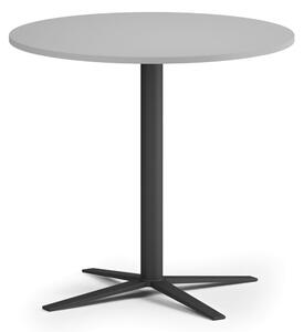 Konferenčný stolík AURA, priemer 60 cm, čierna podnož, sivá