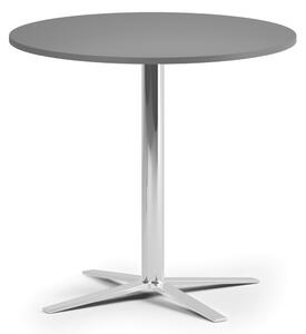 Konferenčný stolík AURA, priemer 60 cm, chróm podnož, grafit