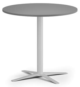 Konferenčný stolík AURA, priemer 60 cm, biela podnož, grafit