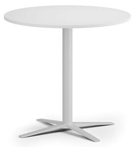 Konferenčný stolík AURA, priemer 60 cm, biela podnož, biela
