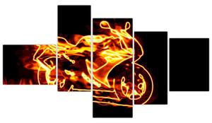 Horiace motorka - obraz (Obraz 150x85cm)