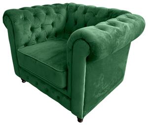 KRESLO CHESTERFIELD, textil, zelená, čierna Xora - Kreslá