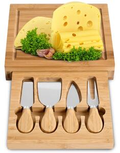 Bambusová doska na syr WARNA 22 cm + nože