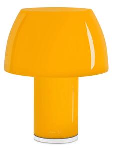 Nemo LED dobíjacia stolná lampa Lorosae, žltá, sklo, IP54, USB