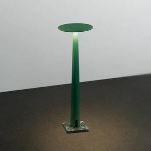 Nabíjateľná stolová lampa Nemo Portofino LED, smaragdovo zelená, mramor