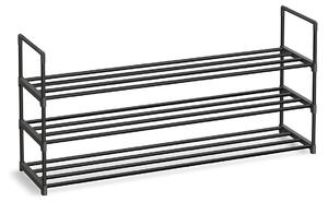 SONGMICS Skladací botník 3 police 116 x 55 x 30 cm čierna