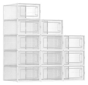 SONGMICS Stohovateľné priehľadné úložné boxy 12 ks