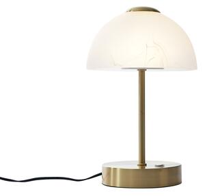 Dizajnová stolná lampa zlatá s opálovým sklom vrátane LED stmievateľná - Joya