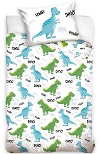 Posteľné obliečky do detskej postieľky s dinosaurami - 100% bavlna - 100×135 cm + 40×60 cm