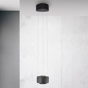 Paul Neuhaus LED závesné svietidlo Q-Stretto, čierne, Ø 14,5 cm, Čierna, Obývacia izba / jedáleň, kov, Moderný, Závesné svietidlo