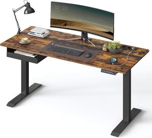 Elektricky výškovo nastaviteľný stôl VASAGLE, pracovná plocha 60 x 140 cm, plynulé nastavenie, pamäťová funkcia so 4 výškami