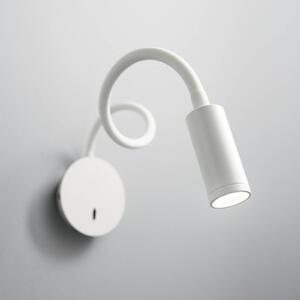 Ideal Lux LED nástenné svetlo Focus 2, biele, 55 cm, flexibilné rameno, Biela / opálová, Obývacia izba / jedáleň, kov, Moderný, Svetlo na čítanie