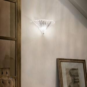 Ideal Lux nástenné svetlo Santa, šírka 39 cm, transparentné, sklo, Jasné / priehľadné, Obývacia izba / jedáleň, Sklo, Nástenné svietidlo
